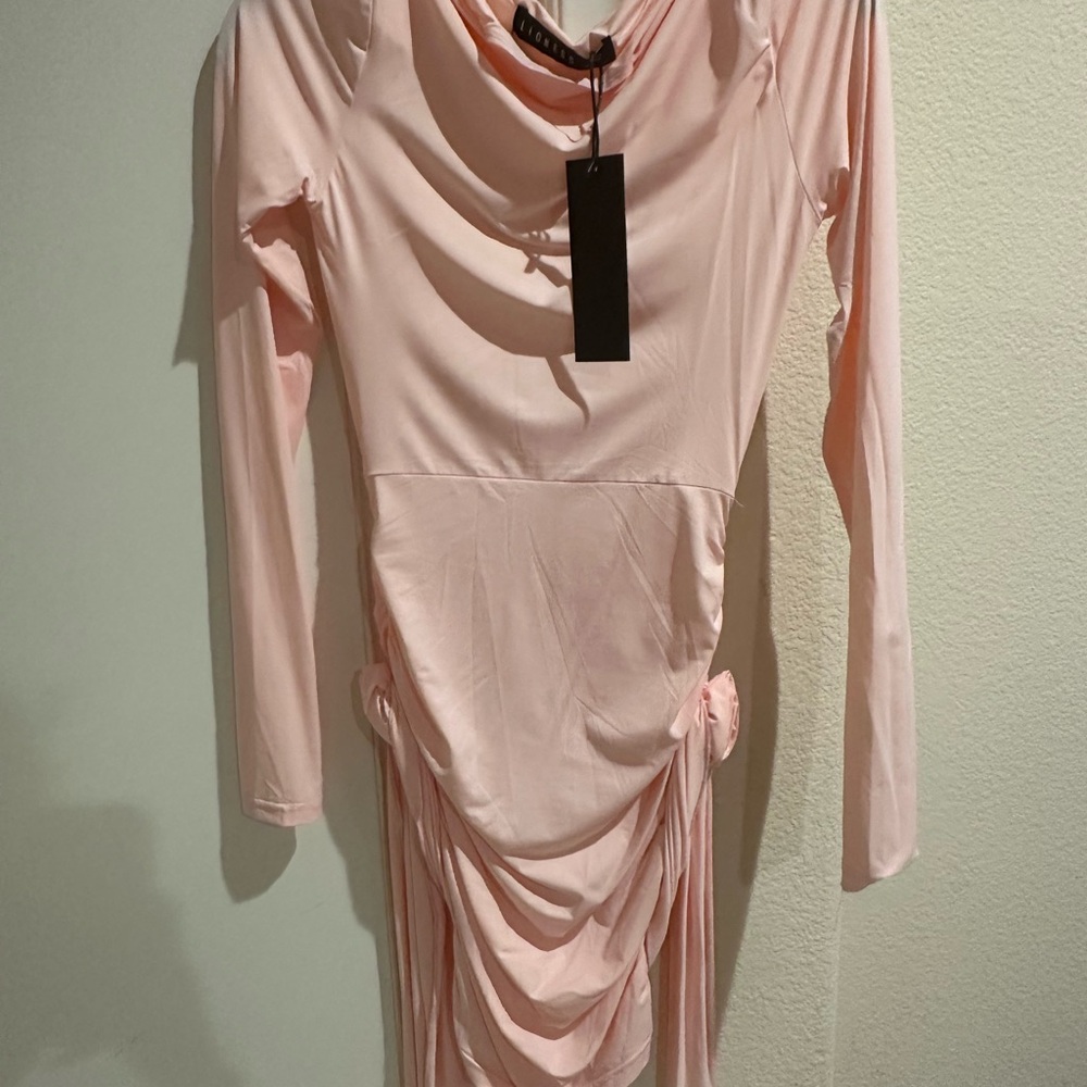 Elegant Pink Long-Sleeve Dress